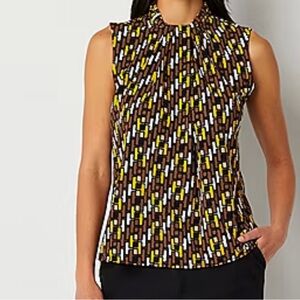 NWT Plus Size Worthington Womens Draped Neck Sleeveless Blouse